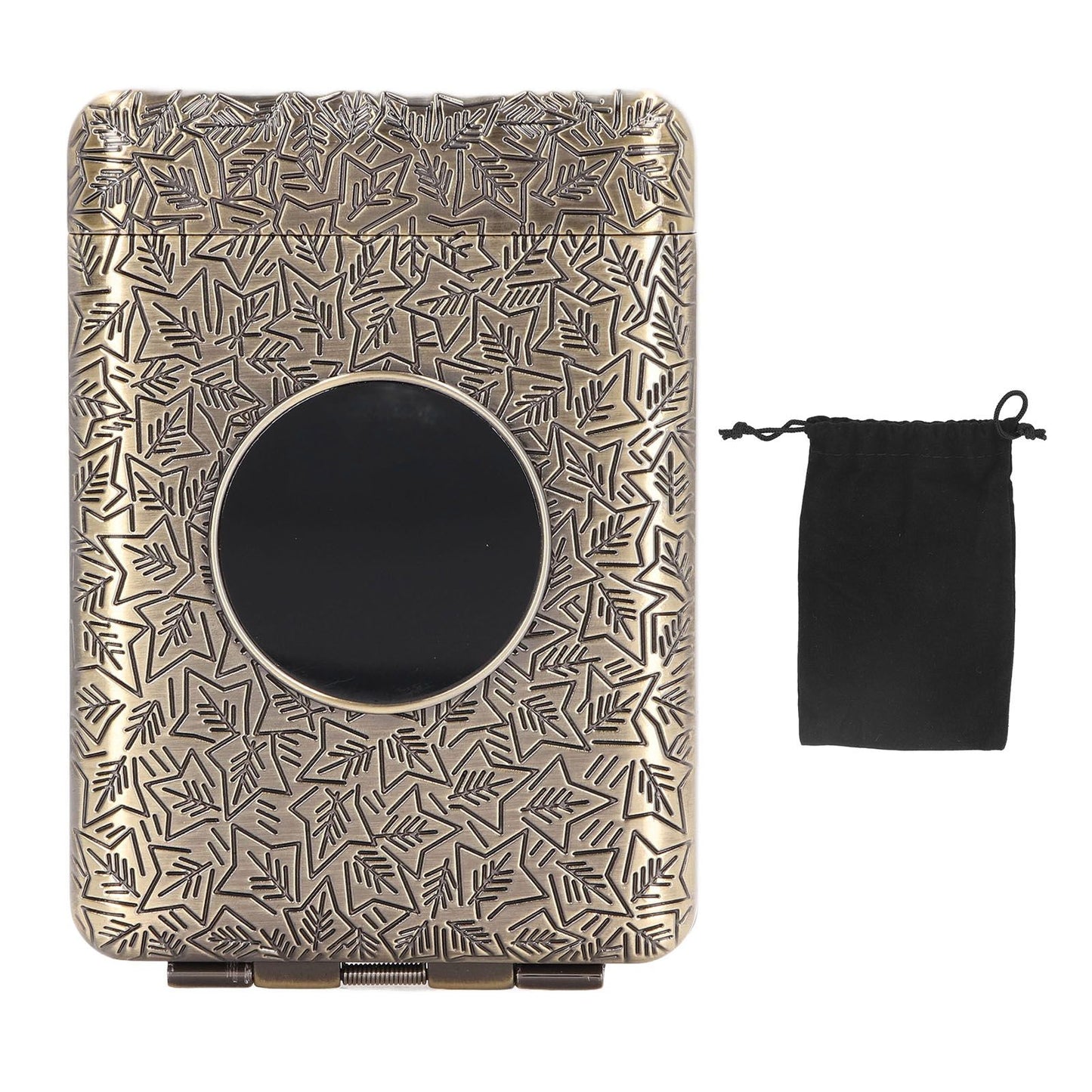 Retro Metal Cigarette Case Box 16 Capacity 3 Open Cigarette Case for Women Men Vintage Relief Pattern Bronze