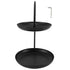Dessert Rack Fruit Stand Round 2 Tier Iron Display Holder for Party Wedding Birthday Home Black