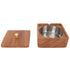 Cigar Ashtray with Lid Walnut Wood Windproof Decorative Desktop Cigarettes Ashtray for Outdoor Patio Indoor Home and Office Silver