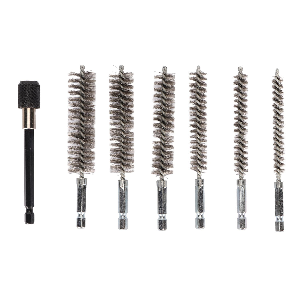 7Pcs Stainless Steel Bore Brush Stainless Steel Bristles Wire Brush in Different Sizes for Power Drill Cleaning