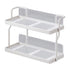 Countertop Shelf Organizer Carbon Steel 2 Tier Multifunctional Kitchen Spice Rack for Bedroom Bathroom Cupboard Under Sink Cream White
