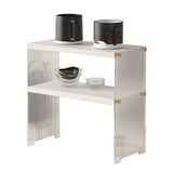 Coffee Mug Storage Shelf Stable Support Large Capacity Countertop Organizer for Living Room Bedroom White 2 Tier