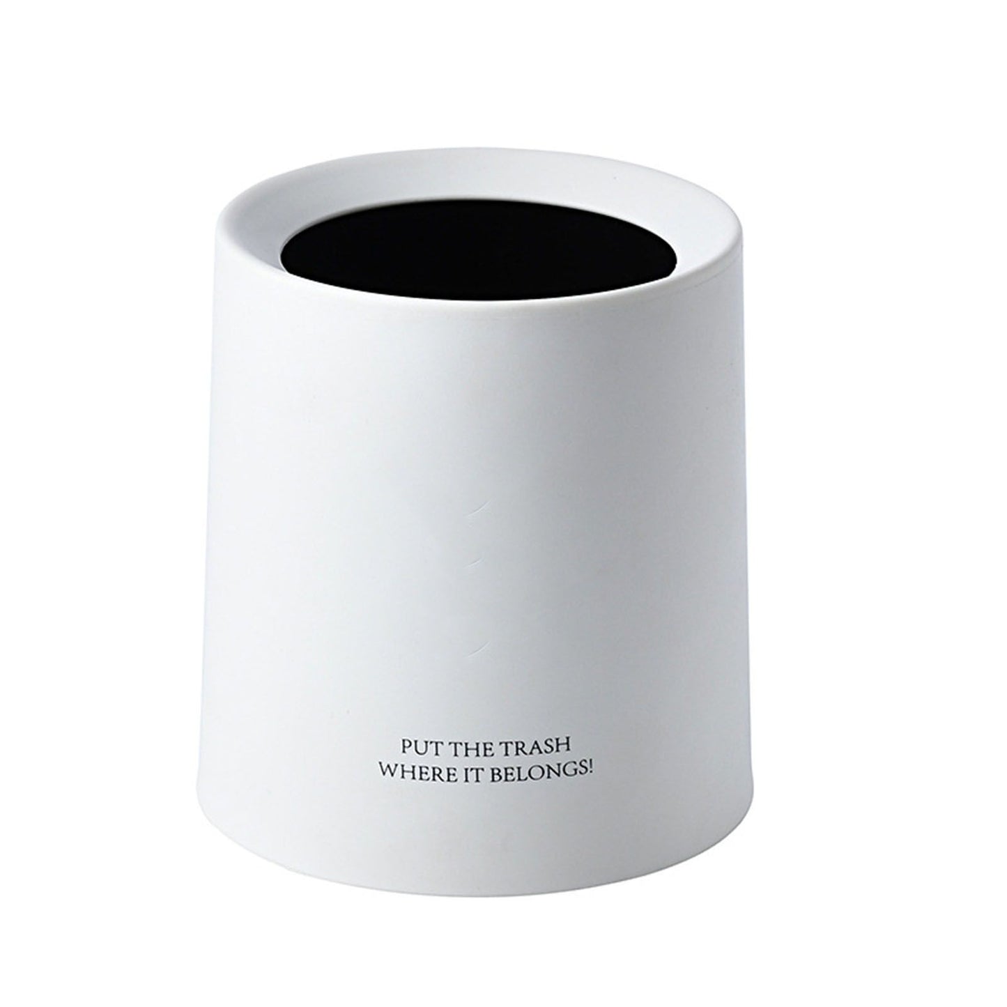 Desktop Trash Can Animal Pattern Cute Portable Mini Waste Basket for Study Office 1.5L White