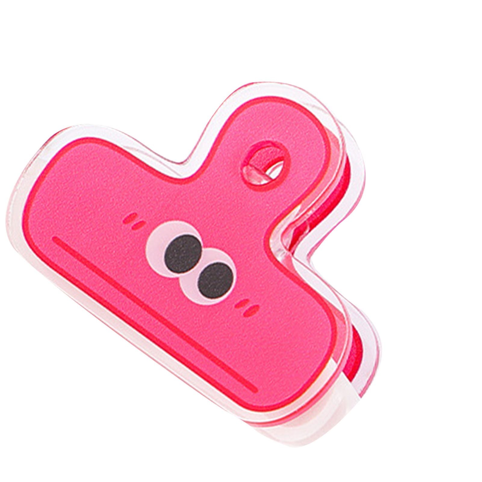 Stationery Clip Plastic Cute Cartoon Double Sided Multifunctional Long Tail Document Clamps For Office Supplies Binder Paper Red Expression