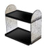 2 Tier Desk Organizer Double Layer Storage Rack Transparent Desktop Stand Holder for Stationery Cosmetic Glossy Black