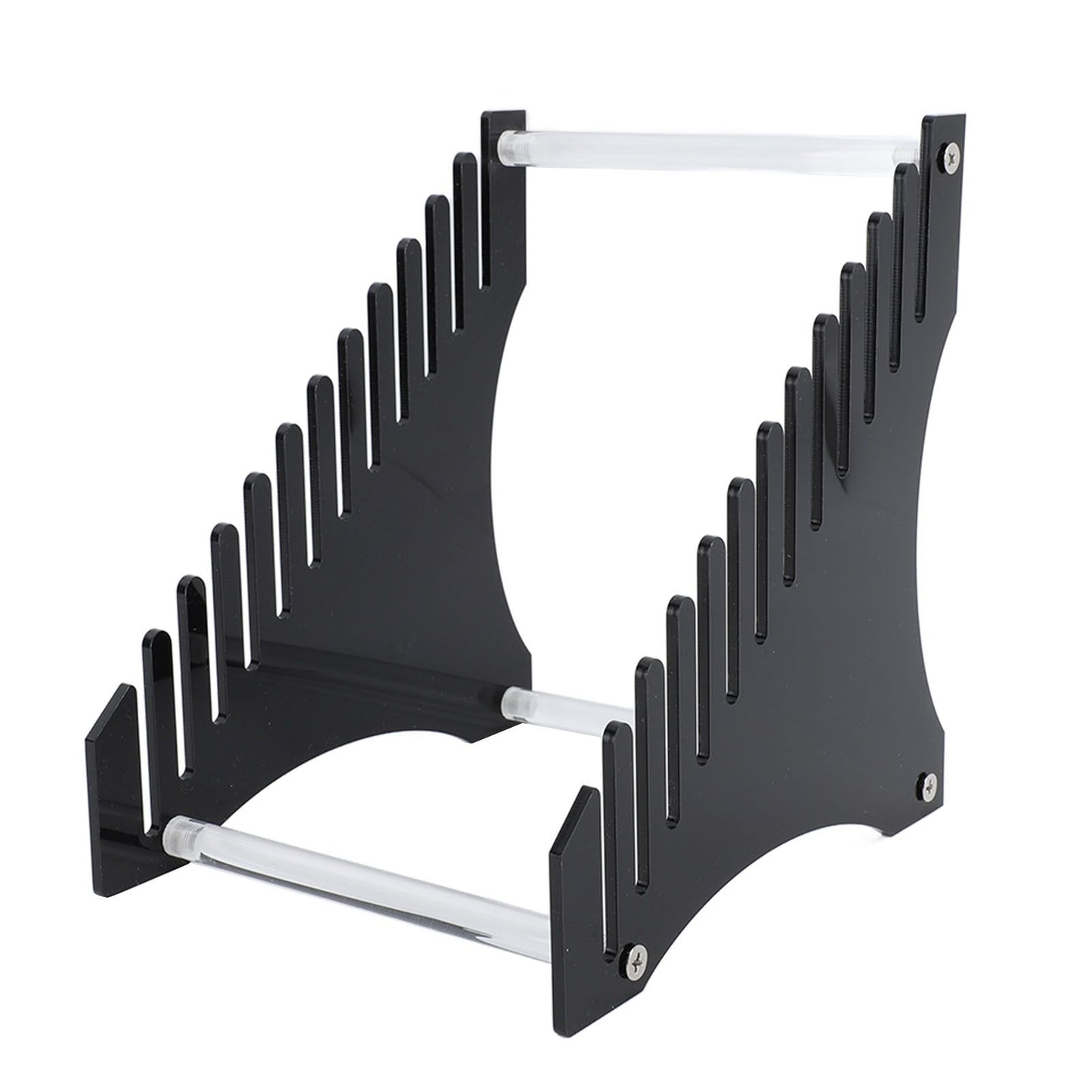 Record Storage Holder 12 Slots Acrylic Vinyl Record Organizer Easy Assembly Access Record Stand for Music Collection Album Black