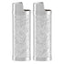 2PCS Lighter Case Cover Vintage Style Floral Stamped Zinc Alloy Shell for Lighter Protection Silver