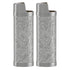 2PCS Lighter Case Cover Vintage Style Floral Stamped Zinc Alloy Shell for Lighter Protection Gray