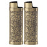 2PCS Lighter Case Cover Vintage Style Floral Stamped Zinc Alloy Shell for Lighter Protection Bronze