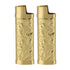 2Pcs Lighter Case Zinc Alloy Lighter Storage Container Floral Pattern for Outdoor Camping Hiking Gold