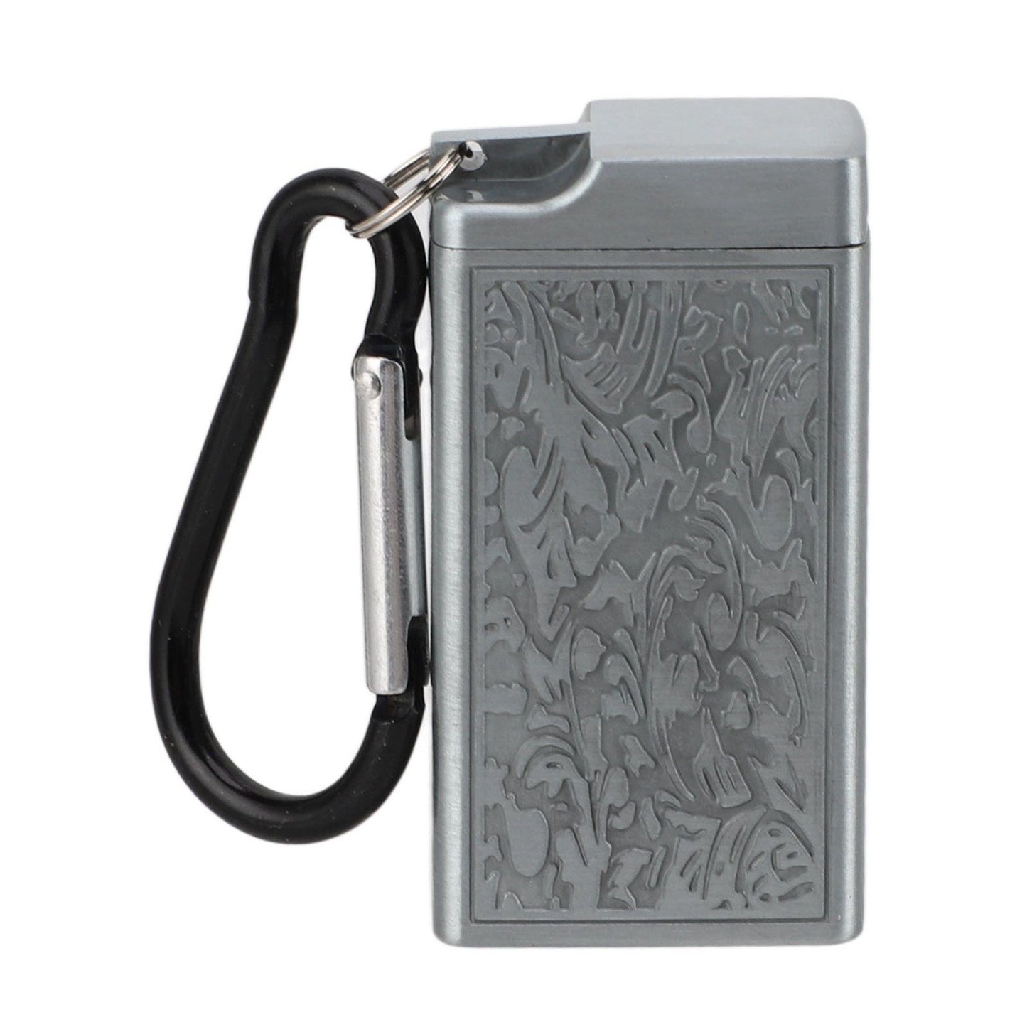 Portable Ashtray Pocket Covered with Lid Aluminum Alloy with Mini Embossed Pattern for Bar Indoor Outdoor Home Office Silver