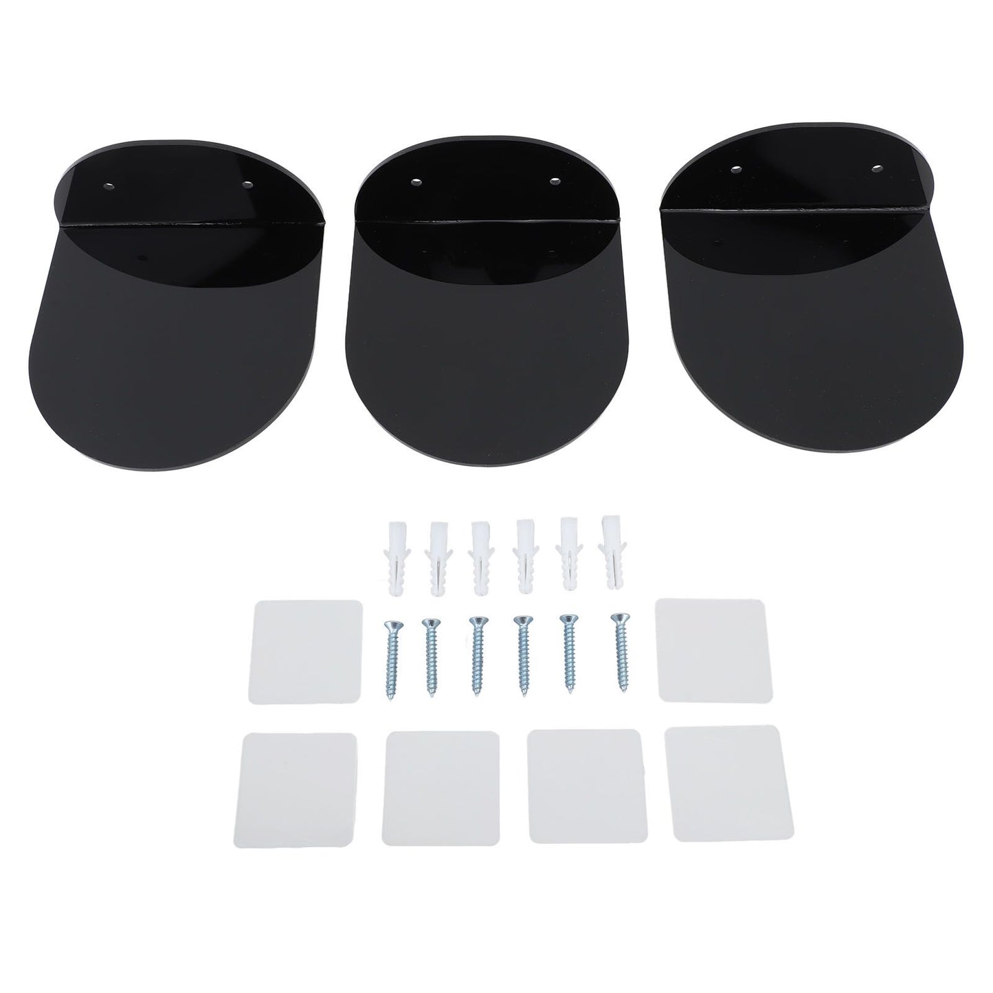 3pcs Wall Speaker Floating Shelves Acrylic Waterproof Wall Mounted Speaker Display Stand for Baby Camera Small Alarm Clock Black