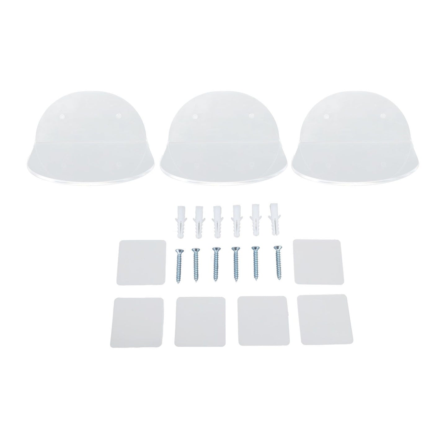 3pcs Wall Speaker Floating Shelves Acrylic Waterproof Wall Mounted Speaker Display Stand for Baby Camera Small Alarm Clock Transparent