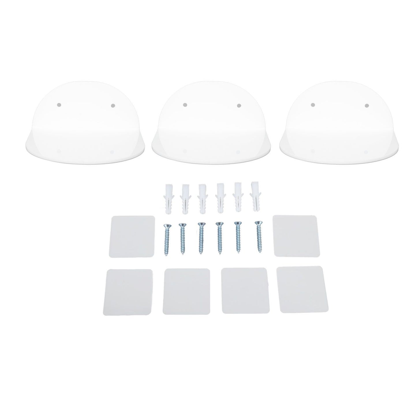 3pcs Wall Speaker Floating Shelves Acrylic Waterproof Wall Mounted Speaker Display Stand for Baby Camera Small Alarm Clock White