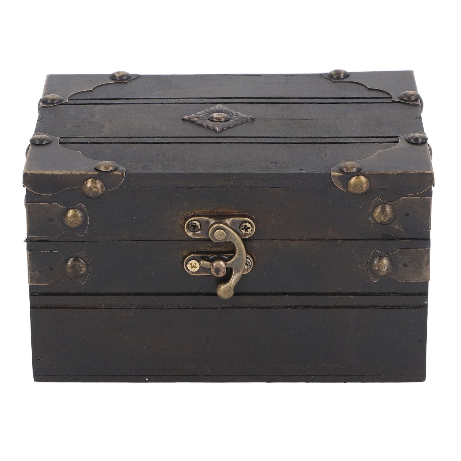 Retro Vintage Wooden Jewelry Box Treasure Storage Box Organizer Container Case Chest Trinket Box for Girls Girlfriend Women Grey