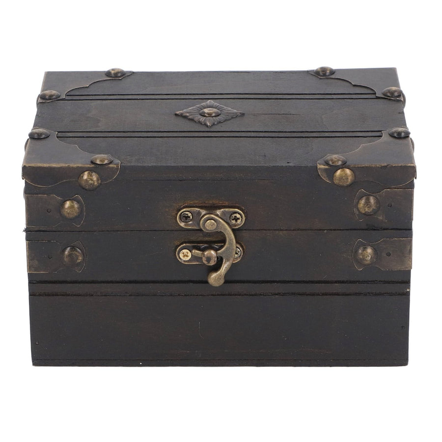 Retro Vintage Wooden Jewelry Box Treasure Storage Box Organizer Container Case Chest Trinket Box for Girls Girlfriend Women Grey