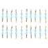 20pcs Bow Knot Twist Ties Biscuits Cookies DIY Baking Bag Ties for Gift Wrapping Weddings PartiesBlue