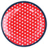 9in Imitation Porcelain Dinner Plate Decorative Reusable Snack Plate Lightweight Tableware for Cakes FruitRed Dot