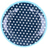 9in Imitation Porcelain Dinner Plate Decorative Reusable Snack Plate Lightweight Tableware for Cakes FruitDark Blue Dot