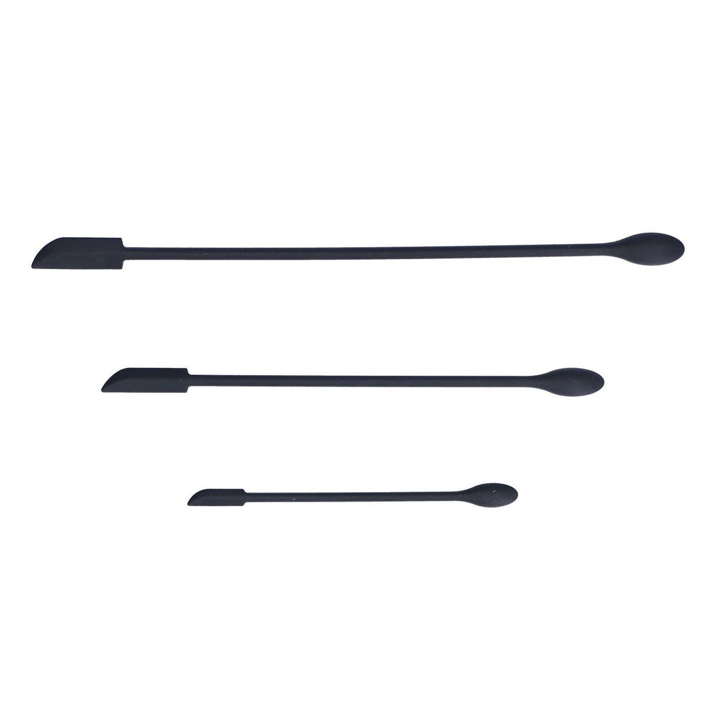 3pcs Spatula Food Grade Silicone Double Head Fruit Jam Cream Makeup Spatula for KitchenBlack