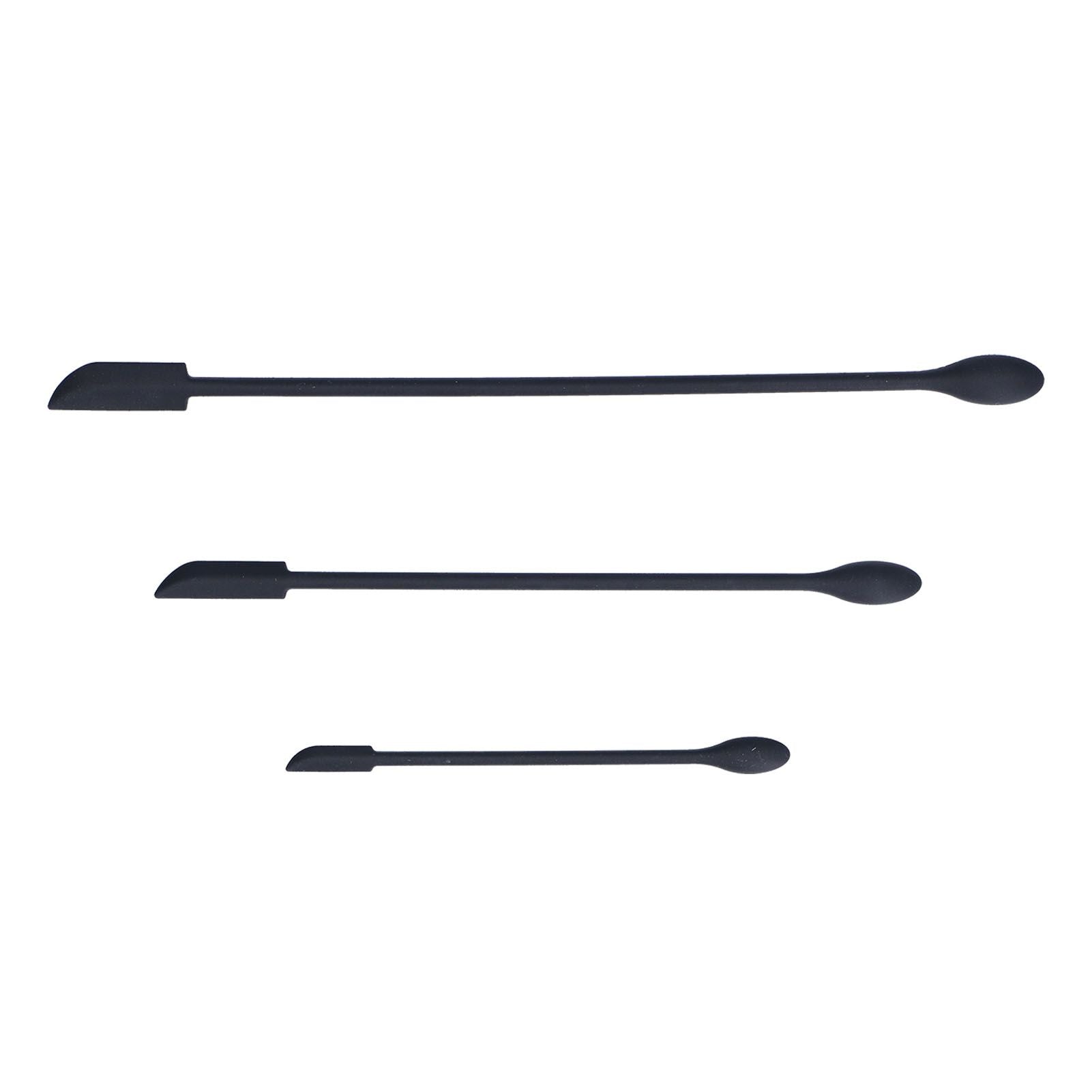 3pcs Spatula Food Grade Silicone Double Head Fruit Jam Cream Makeup Spatula for KitchenBlack