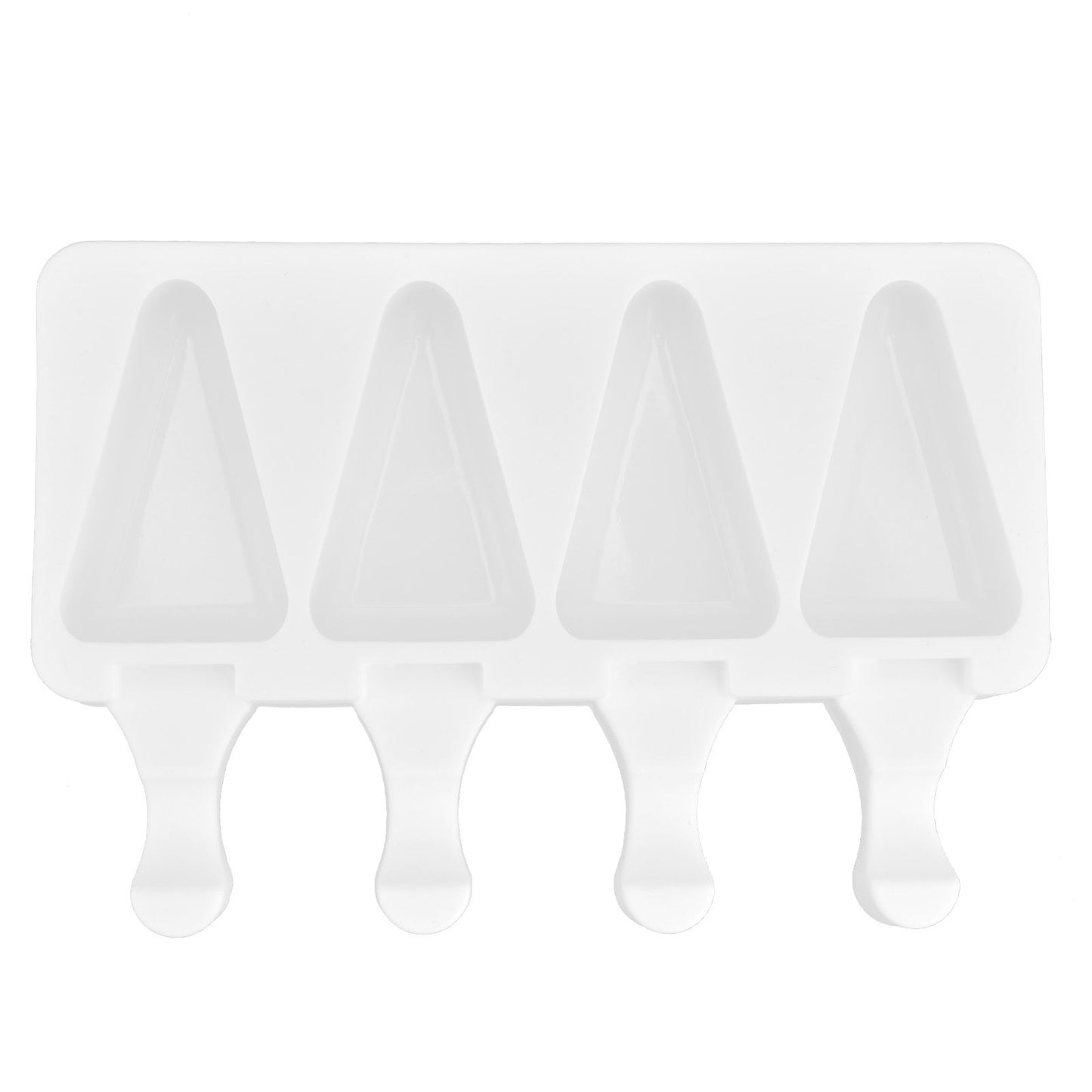 Multi Grid Silicone Ice Bar Mold Heat Resistant Ice Cream Making Mold Kitchen DIY Tool(4Grid Triangular )