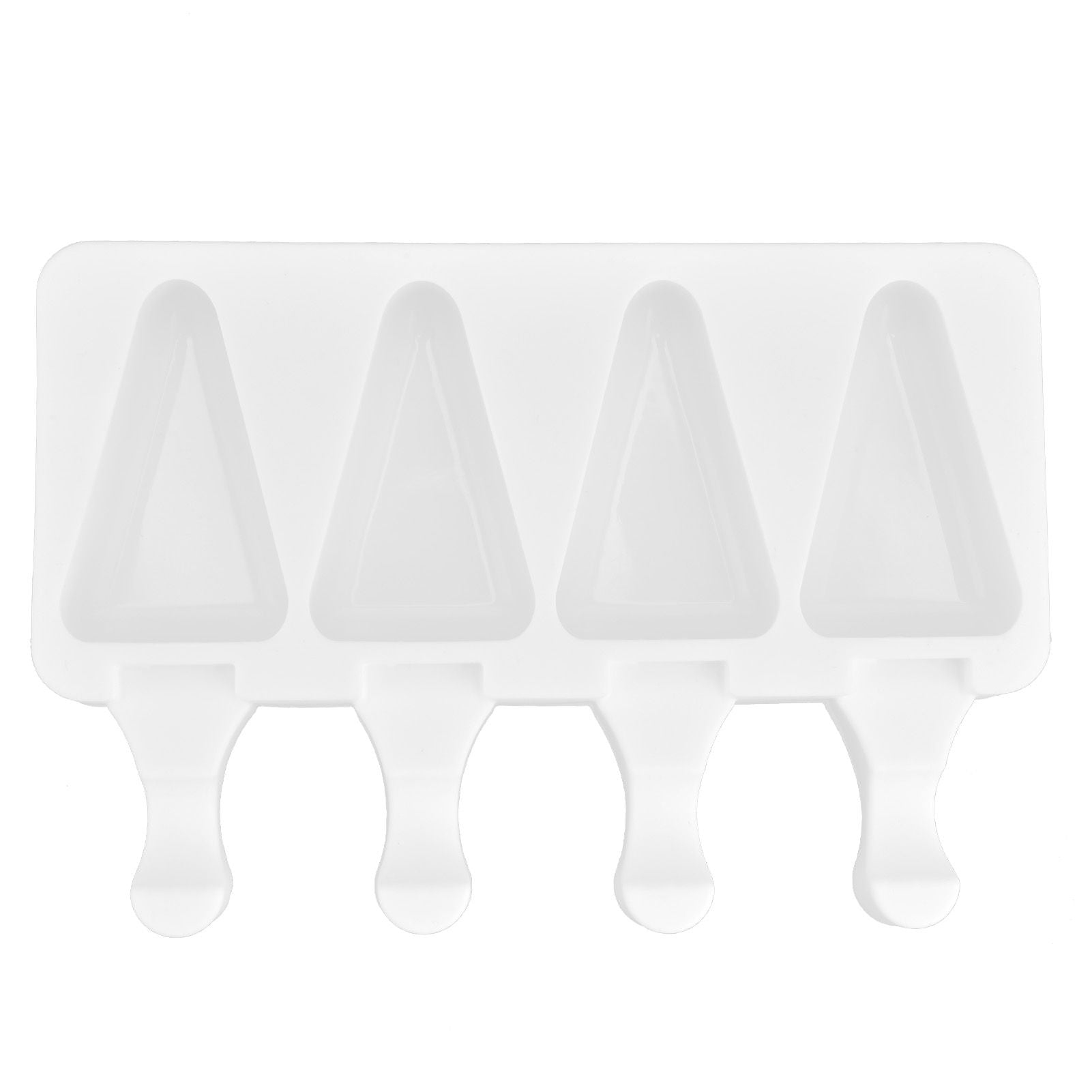 Multi Grid Silicone Ice Bar Mold Heat Resistant Ice Cream Making Mold Kitchen DIY Tool(4Grid Triangular )