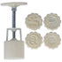 50g HandPress Mooncake Mold Dessert Biscuits Mold Baking Tool with 4 Round Stamps for Kitchen(Moon Pattern )