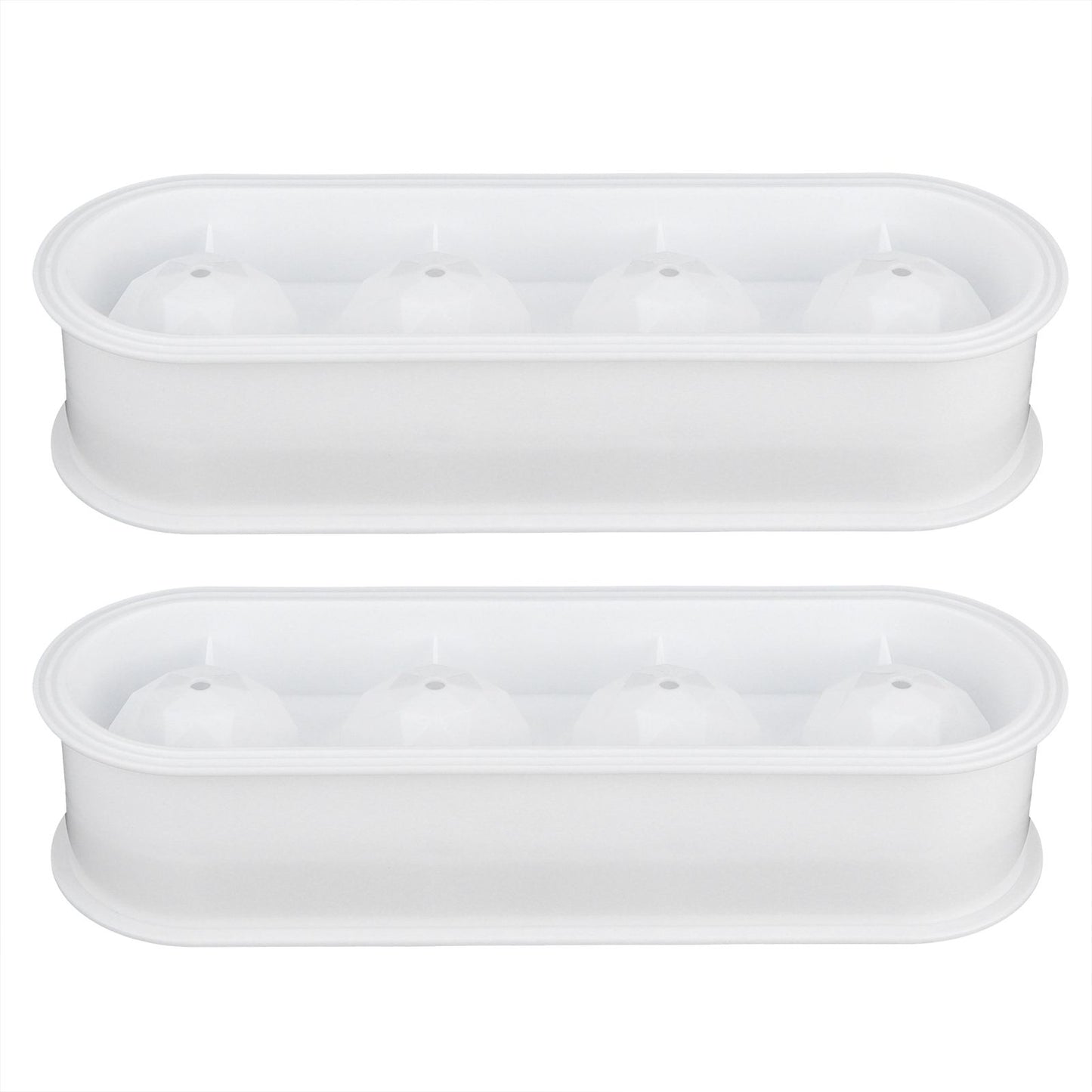 2Pcs 4 Grids Food Grade Ice Cubes Mold Whiskey Ice Ball Making Mold Tray for Home Bar