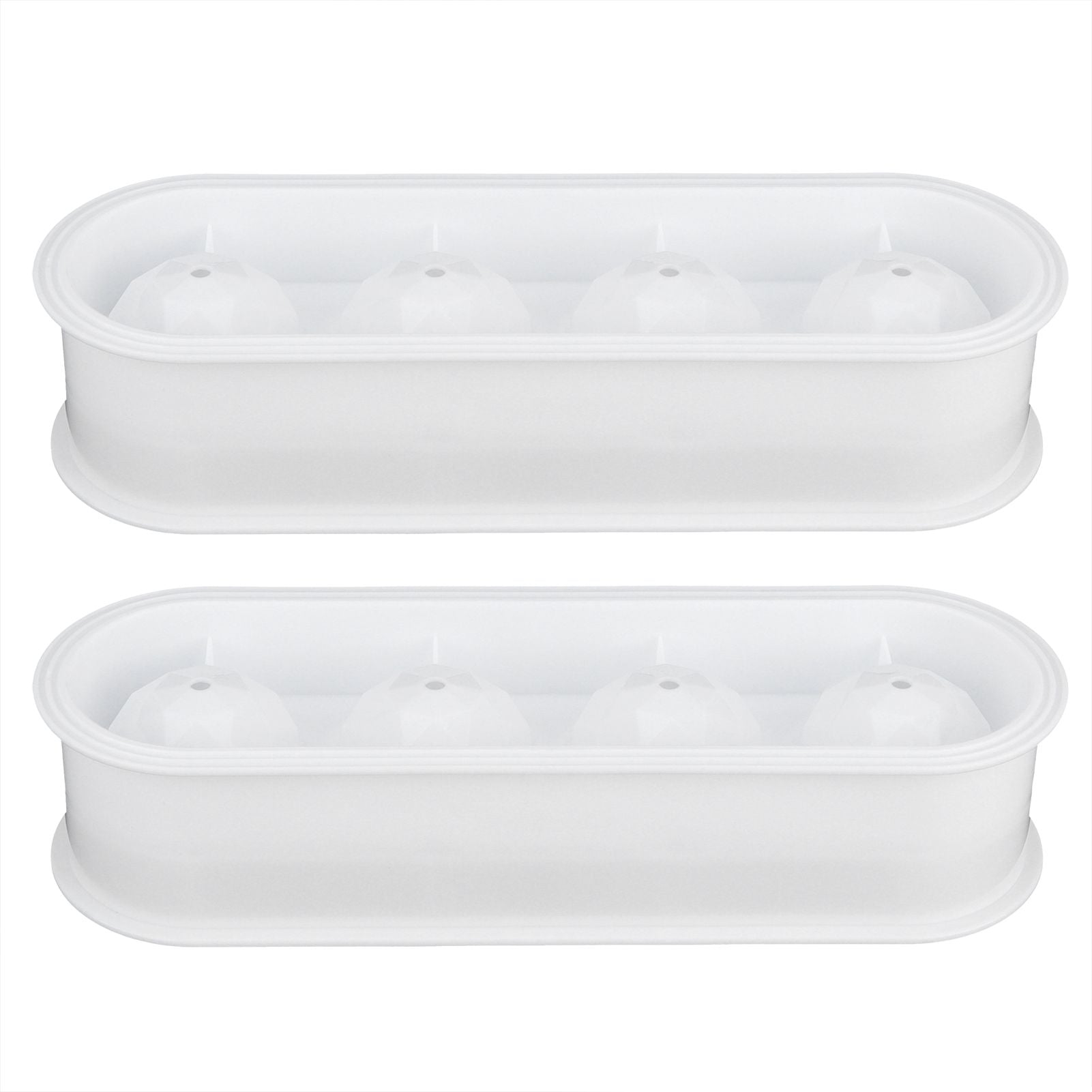 2Pcs 4 Grids Food Grade Ice Cubes Mold Whiskey Ice Ball Making Mold Tray for Home Bar