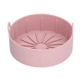 Reusable Silicone Pot Replacement Kitchen Electric Fryer Basket Tray Baking Accessory 20℃220℃(16cm Pink )