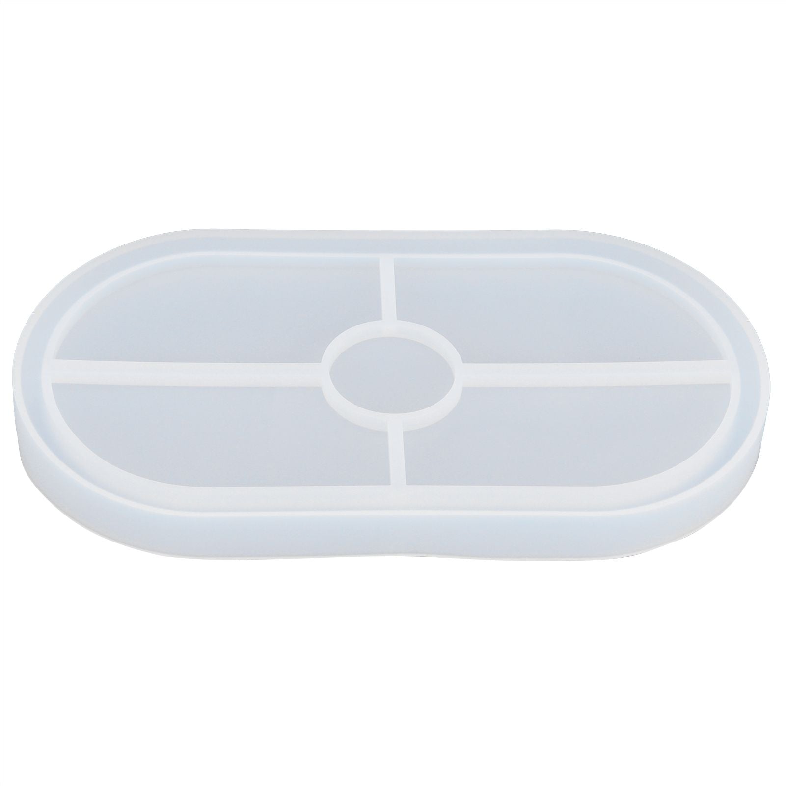 DIY Silicone Mold Oval Crystal Epoxy Resin Tea Coaster Mold for Home Kitchen Bakery