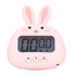 Cartoon Digital Timer ABS Portable Lightweight Simple To Use Cute Cartoon Timer for Kitchen Cooking Pink Rabbit