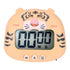 Digital Kitchen Timer Countup Countdown Cartoon Animal Sound Flash Alert Easy Operation with Stand for Cooking Teaching Yellow Tiger