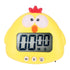 Digital Kitchen Timer Countup Countdown Cartoon Animal Sound Flash Alert Easy Operation with Stand for Cooking Teaching Yellow Chick
