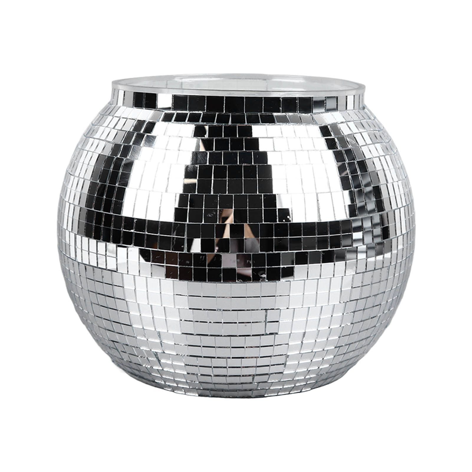 Disco Ball Ice Bucket Plastic Large Capacity Party Drink Bucket for Beer Cocktail Wine Silver