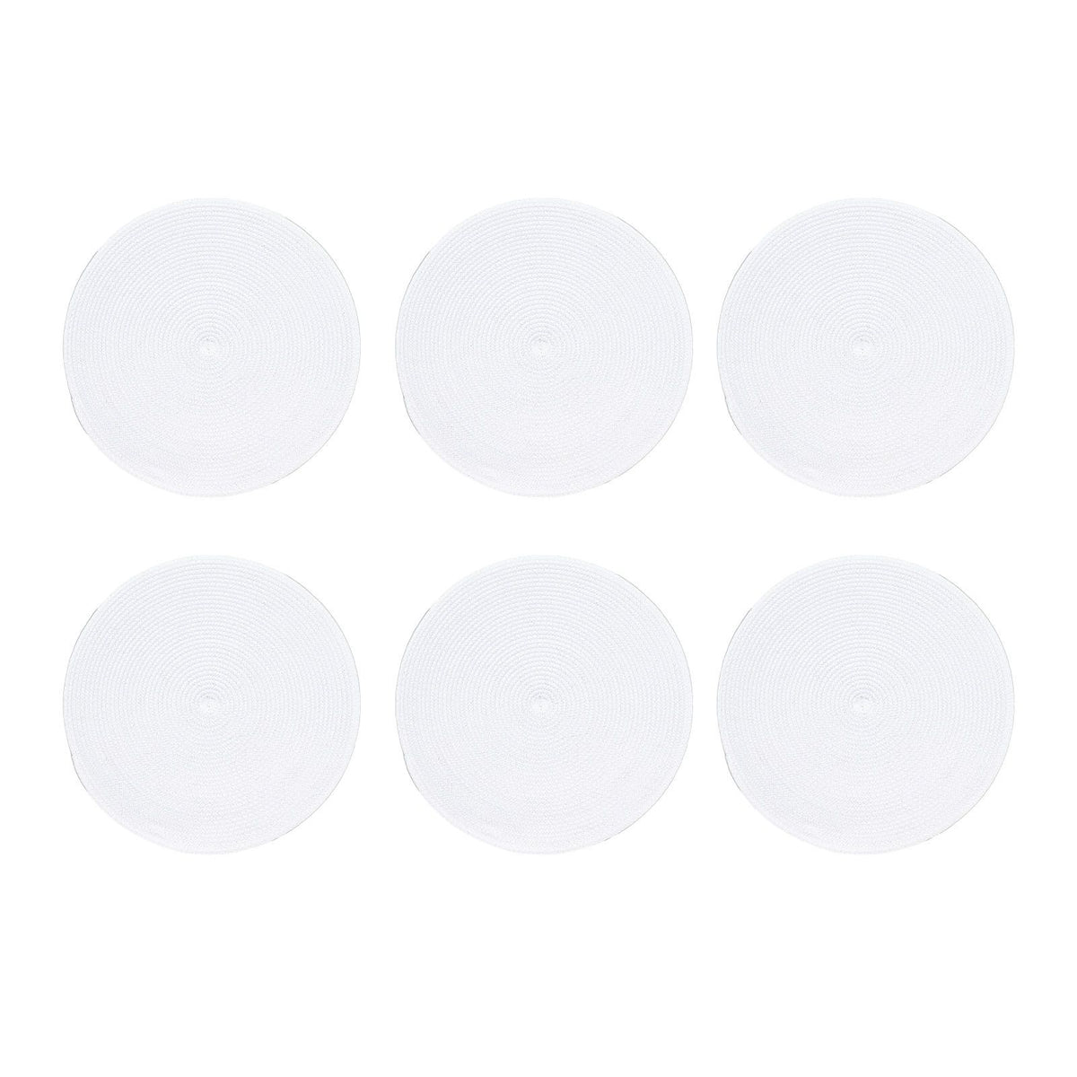 6PCS Round Placemat Woven White Table Mat Heat Insulation Easy to Clean Versatile Dining Accessory for Home Kitchen Decor