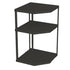 Kitchen Small Corner Shelf Rack Fan Shaped Space Saving Stable Carbon Steel Cookware Stand for Pots Pans 3 Layer Black 27x27x45.5cm