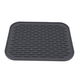Rectangular Silicone Dish Drying Mat Heat Insulation Anti Slip Dish Drying Mat with Built in Drain Lip for Kitchen Counter Large Size
