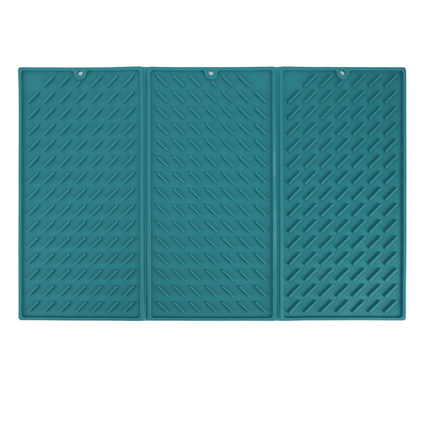 3 Fold Counter Foldable Drying Mat Silicone Fast Drying Waterproof Reusable Drying Kitchen Mat for Kitchen Bathroom Green