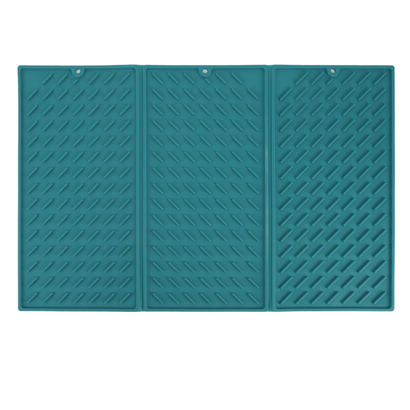 3 Fold Counter Foldable Drying Mat Silicone Fast Drying Waterproof Reusable Drying Kitchen Mat for Kitchen Bathroom Green