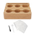 Reusable Coffee Capsule Refill Kit 60PCS 37mm Aluminum Foil Seals Lid with Wooden Holder Brush Spoon for Nespresso Original Coffee Pods