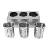 Kitchen Utensil Holder Multi Functional Non Slip Bottom Stainless Steel Knife Fork Storage Bucket 3 Holes