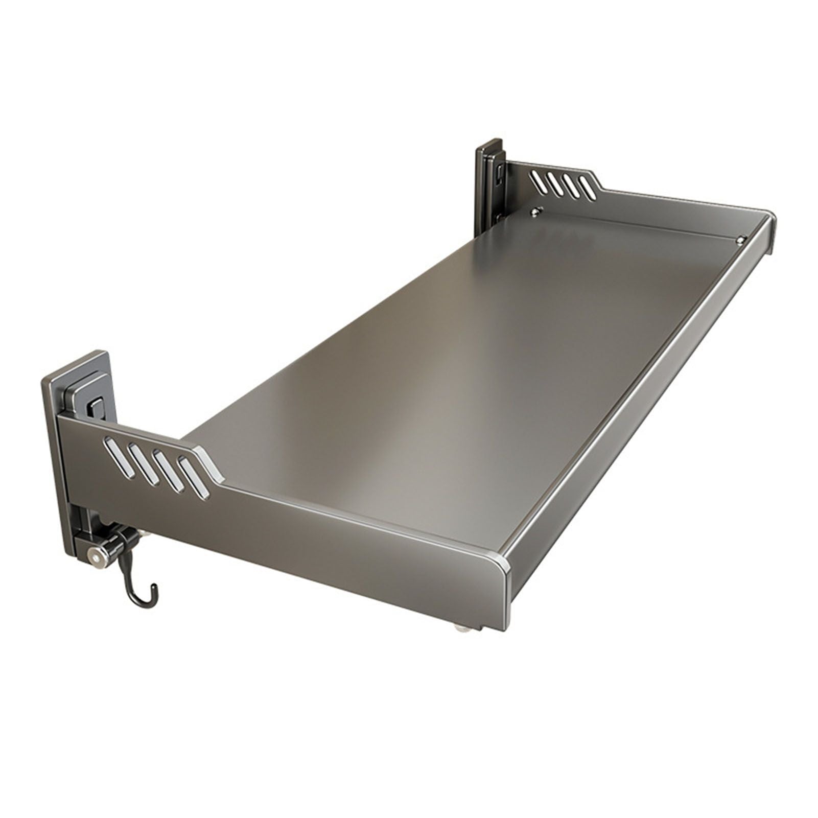 Wall Mount Kitchen Shelf Carbon Steel Punch Free Multifunctional Floating Shelf Hanging Spice Rack for Utensils