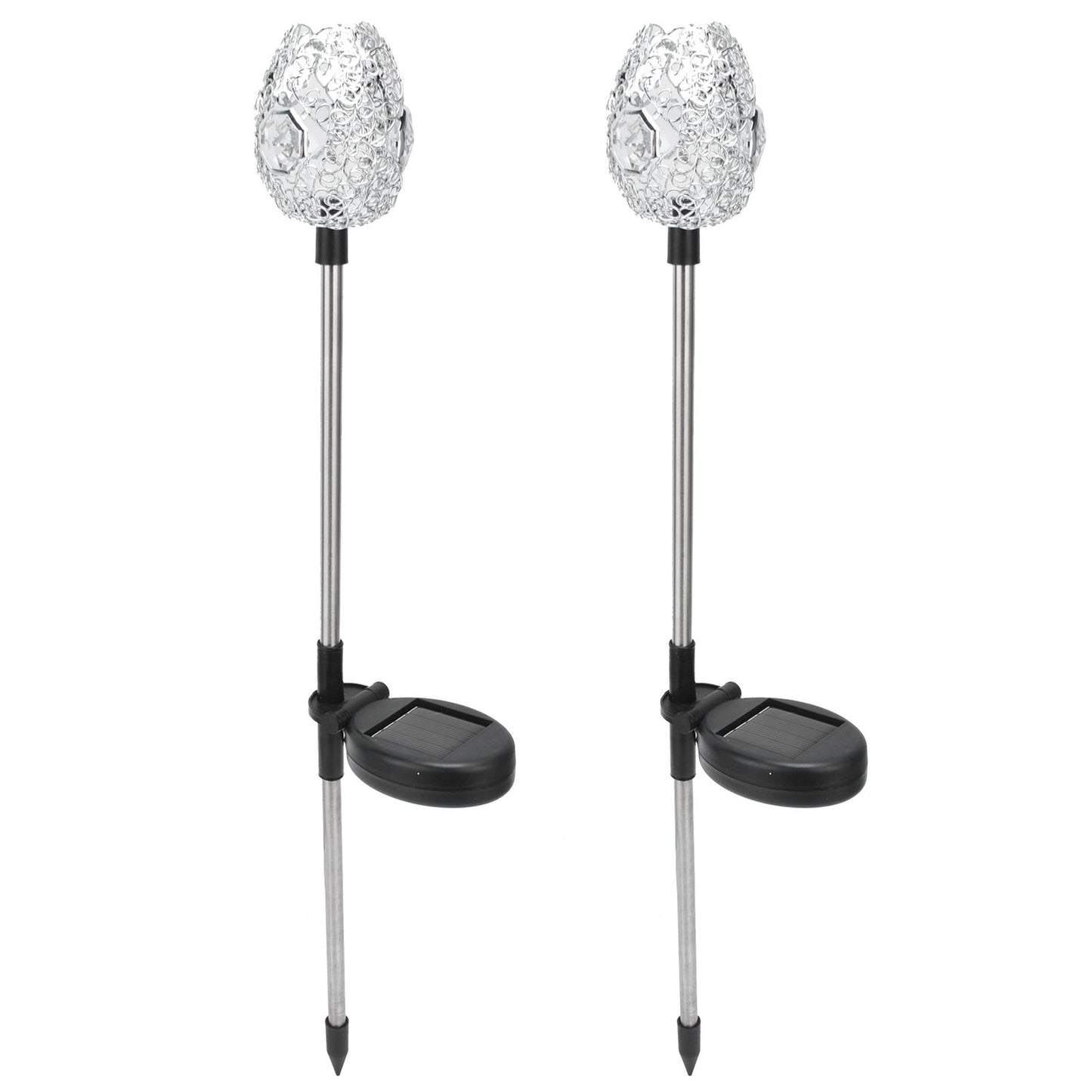 2PCS Solar Garden Light Waterproof Solar Powered Stake Lawn Lamp for Outdoor Courtyard Decor Warm Light