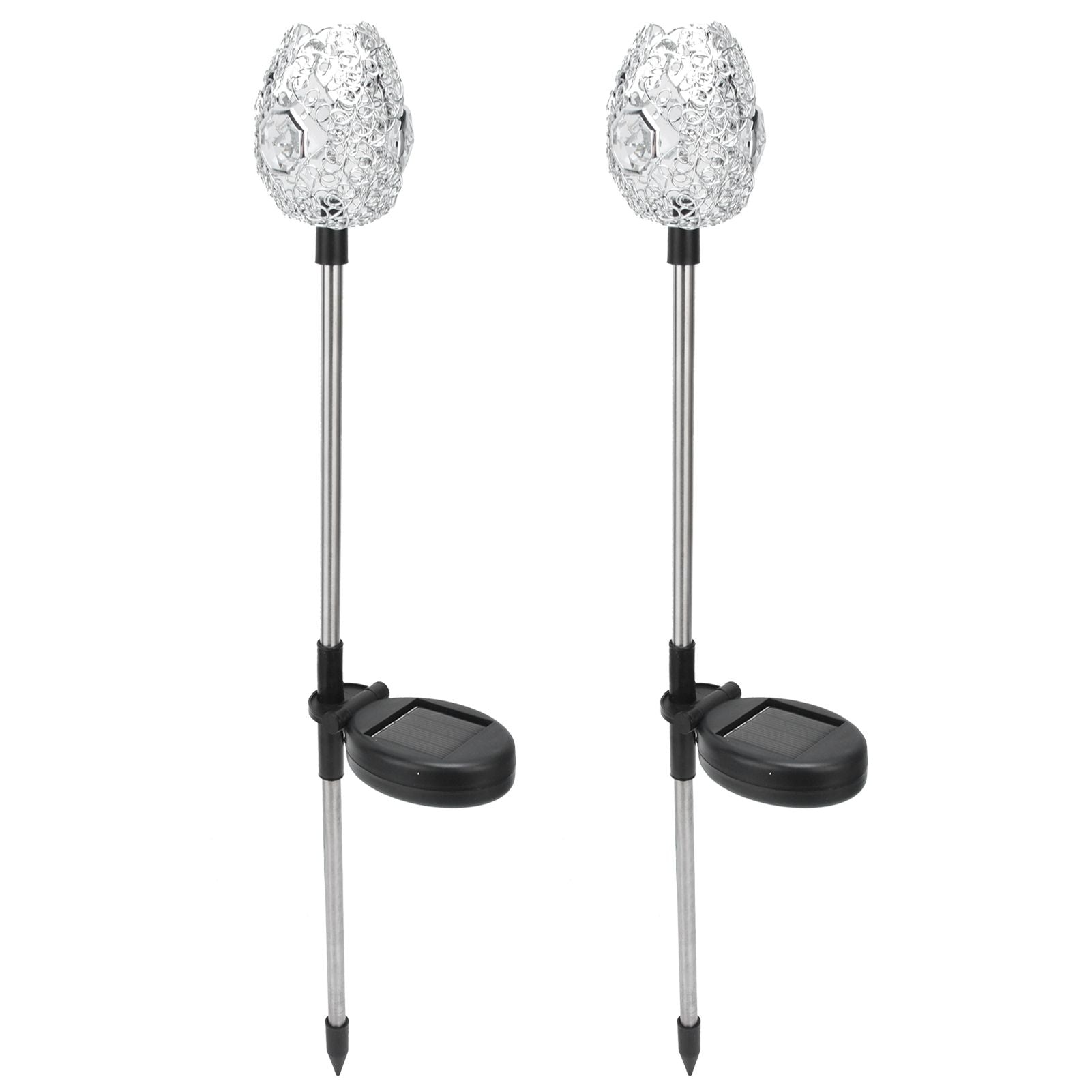 2PCS Solar Garden Light Waterproof Solar Powered Stake Lawn Lamp for Outdoor Courtyard Decor Warm Light