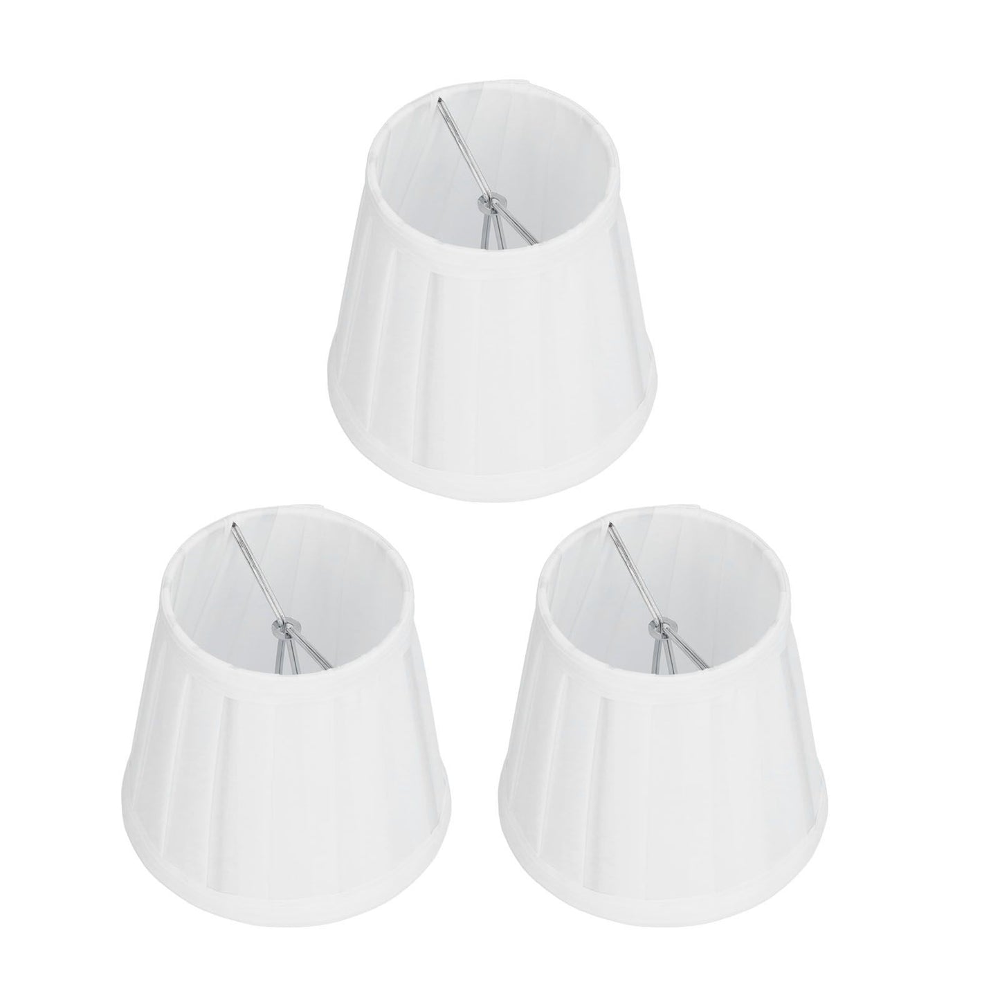3PCS Cloth Lampshade E14 Clip On Fabric Lamp Cover for Chandelier Wall Lamp Office Home Decor(White )