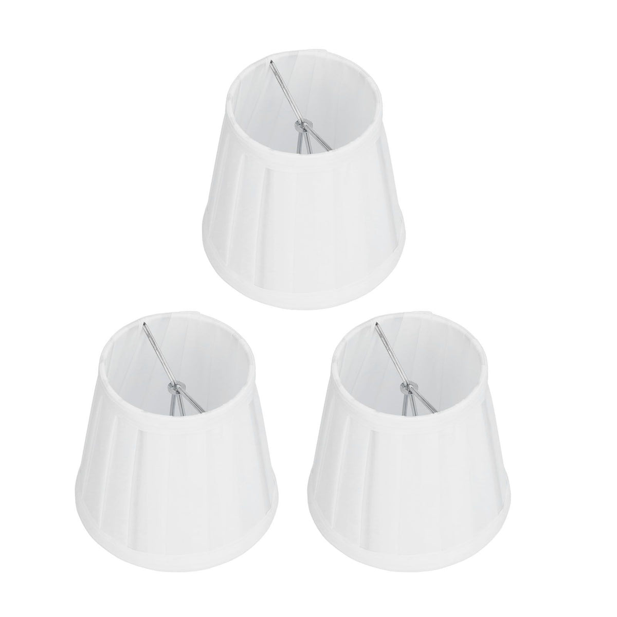 3PCS Cloth Lampshade E14 Clip On Fabric Lamp Cover for Chandelier Wall Lamp Office Home Decor(White )