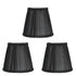 3PCS E14 ClipOn Cloth Lamp Shade Modern Fabric Lampshade Table Light Cover for Candle Chandelier(Black )