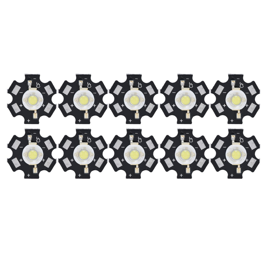 10Pcs Ultra Bright LED Chip 3V DIY Light Beads for Ceiling Light Downlight Flashlight Table LampWhite Light 6500K 1W